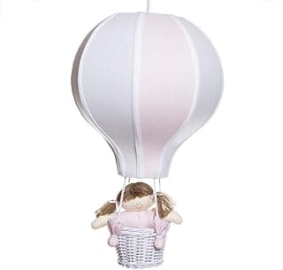 Lustre Balão Grande Rosa Com Boneca Quarto Bebê Infantil