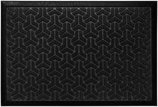 Tapete de entrada preto Waterkap 60x40cm com textura geométrica antiderrapante