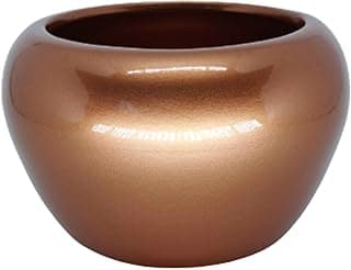 Cachepot de cerâmica em cor cobre para arranjos de plantas