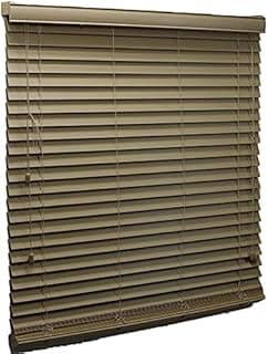 Persiana Horizontal Pvc 50mm Bege 80 (L) X 160 (A) cm C/Bandô 0,80 x 1,60 m Tipo Madeira Luxo