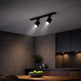 Kit Luminaria Trilho Eletrificado 50 Cm Com 2 Spots Led 7w Preto 4000k Branco Neutro Direcionável Iluminação Moderna Bivolt - Bela Home
