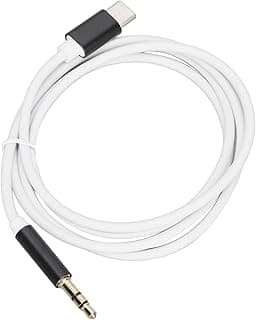 Cabo USB C para Conector Auxiliar de Áudio de 3,5 mm, Branco