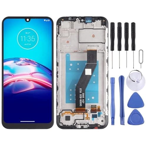 tela Tela TFT LCD para Motorola Moto E6S XT2053 XT2053-2 Digitalizador Conjunto completo com quadro (preto) substituição da tela