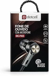 Fone de Ouvido com Fio DC-F65, Microfone Integrado e Conector P2 3,5 mm – Compatível com Diversos Dispositivos, Som Equilibrado, Cabo de 1,20 Metros