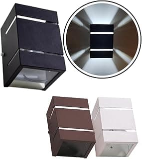 Kit 5 Arandelas 2 Foco E 2 Friso Externa Parede Muro Ar1510 Preto