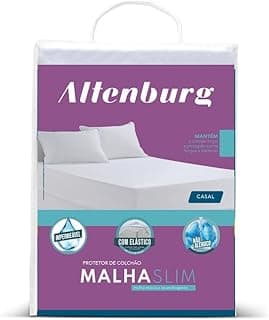 Protetor de colchão Altenburg Malha Slim Queen branco com embalagem em fundo branco