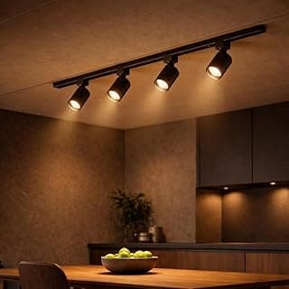 Kit Luminaria Trilho Eletrificado 1,5 Metro Com 4 Spots Led 7w Preto 3000k Branco Quente Direcionável Iluminação Moderna Bivolt - Bela Home