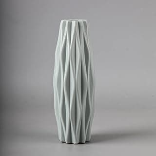 HEEPDD Vaso Estilo Nórdico, Vaso de Flores Decorativo Pp Leve, Design Geométrico Elegante para Decoração de Sala de Estar, Ferramentas de Jardinagem (Losango Verde 7x21cm / 2,8x8,3in)