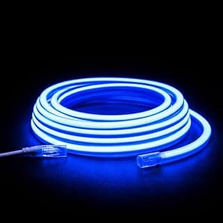 Mangueira LED neon azul flexível de 5 metros com 8 cores para decoração de quarto e sala