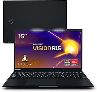 Notebook Positivo Vision R15 Lumina Bar, AMD Ryzen 5, 8GB RAM, 256GB SSD, sistema Linux, tela de 15 polegadas Full HD Antirreflexo