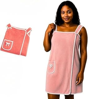 Roupão rosa claro feminino com secagem rápida e alta absorção, toalha de banho rosa com detalhes brancos