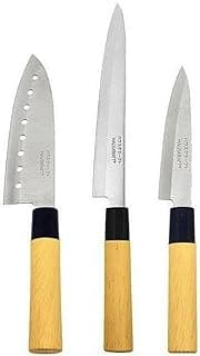 Kit Facas Japonesas Inox 3 Peças para Sushi e Sashimi Profissional