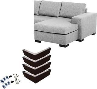 Pés de Sofá em Madeira Kit com 4 Cantoneiras Tabaco