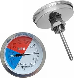 Medidor de temperatura para churrasco aço inoxidável com escala de 100 a 550°F