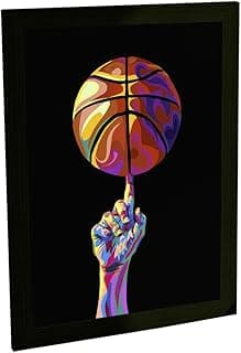 Quadro Decorativo A3 Basquete Ilustração Colorida Esportes