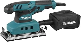 Makita Lixadeira para acabamento de folhas, 1,7 A, azul-petróleo (BO3710)