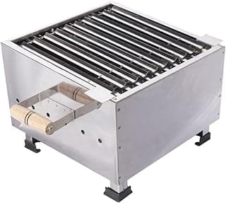 Churrasqueira Mini Parrilla Portátil Inox com Tijolos Refratários | Estilo Argentino