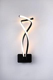 Arandela LED minimalista de parede moderna, design espiral em preto e branco
