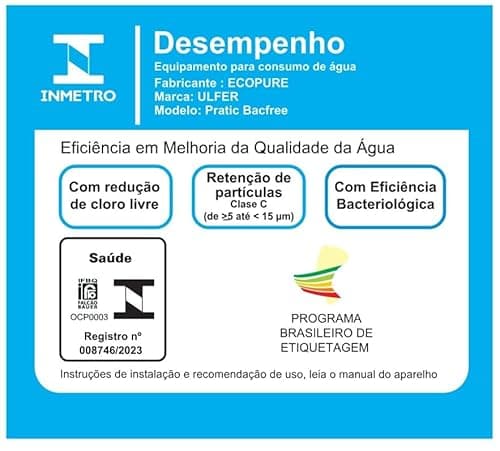 Jarra Purificadora água filtro portátil preta 1,5 Litros Inmetro