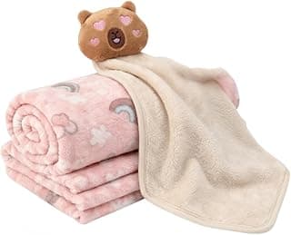 Manta Bebê Com Naninha Kit Infantil Recém Nascido Mantinha Macia Enxoval Presente Chá De Bebê Cobertor Infantil (Bege)