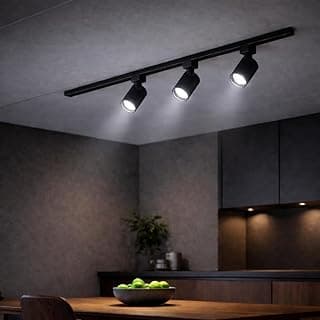 Kit Luminaria Trilho Eletrificado 50 Cm Com 3 Spots Led 7w Preto 6000k Branco Frio Direcionável Iluminação Moderna Bivolt - Bela Home