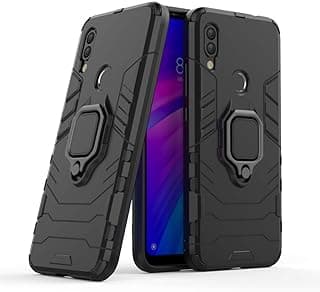 Capa de celular preta com suporte giratório para Xiaomi Mi Redmi 7 e Redmi Y3