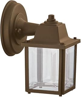 Luminária arandela externa vintage marrom com vidro transparente