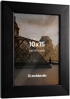 Kit 3 Porta-Retratos 10x15 Moldura Madeira Preto com Vidro para Foto Decoração Sala Escritório Quarto Premium MOLDURALLE (3, 10 x 15)