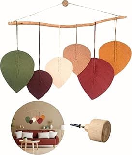 Painel decorativo de folhas em macramê para decoração de parede, cores variadas