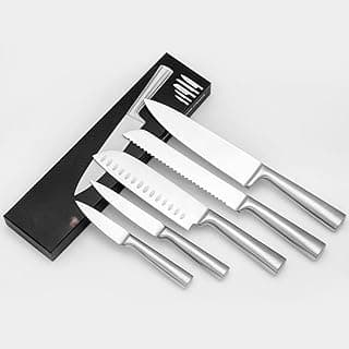Kit 5 Facas de Cozinha Profissional Aço Inox