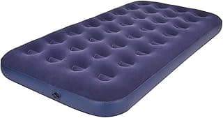 Colchão Solteiro Inflável Azul 186x96x22cm, Colchão de Ar Solteiro em PVC Flanelado, Colchonete Inflável Estrutura Honeycomb, Estável Silencioso para Casa Camping e Visitas