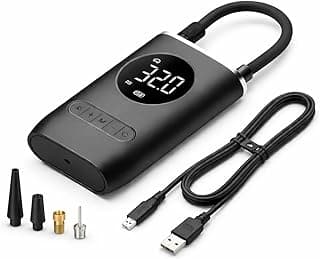 Compressor calibrador portátil de ar digital USB-C com lanterna LED