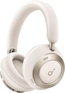 Fone de ouvido Bluetooth soundcore Space One Pro branco e prateado