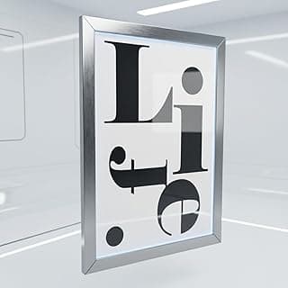 Quadro decorativo industrial com letras 'Lif' em preto sobre fundo branco