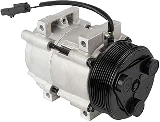 Compressor de ar condicionado automotivo prateado com correia preta