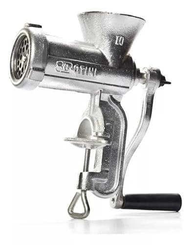 Picador e Moedor de Carne Profissional B10 Manual Botini em metal prateado