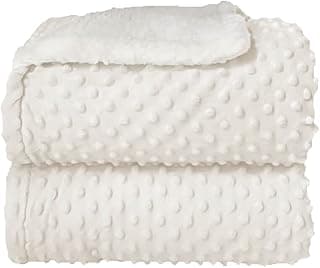 Cobertor Donna Laço Bebê Plush com Sherpa Dots Bolinhas Branco