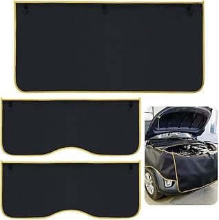 Homaisson Conjunto de 3 Protetores de Para-Lamas Dianteiros para Mecânicos, Capas Protetoras de Para-Lamas Automotivos, Tapetes Protetores de Para-Lamas Em Couro de Microfibra para Carros