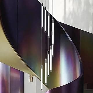 Lustre LED com 9 Luzes Preto Controle Remoto e Regulagem de Intensidade