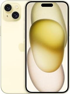 iPhone 15 Plus 128 GB em cor amarela, vista traseira com reflexo amarelo