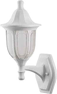 Luminária de parede estilo colonial vintage branca com cúpula de vidro fosco