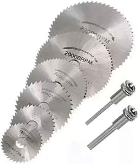 Jogo de lâminas de serra para retífica 8 peças com chaves de fixação, 20000RPM, bordas serrilhadas, fundo branco