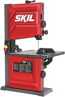 Serra de fita de bancada SKIL vermelha e preta, modelo BW9501-00, 2,8 Amp, 22 polegadas.