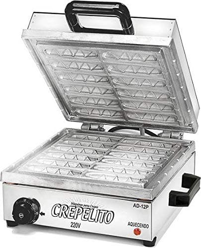 Maquina de crepes no palito Crepeira 220v - Inovamaq com tampa aberta