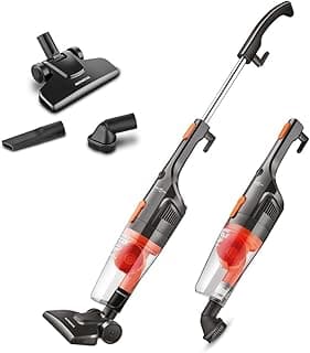 Aspirador de pó vertical MONDIAL Turbo Cycle, preto e laranja, com acessórios