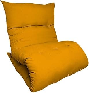 Colchonete Futon Dobrável 170x60x9cm Multiuso, Colchão Solteiro Portátil para Sofá, Camping e Decoração com Alça(Mostarda)