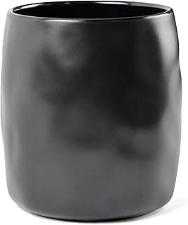 Vaso de cerâmica preto esmaltado LUMAI para decoração e organização