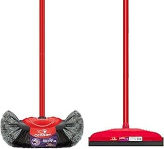 Kit Limpeza 1 Vassoura Pelo Natural 1 Rodo Multiuso 30cm Com Cabo Condor