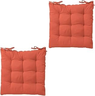 Kit 2 almofadas de assento para cadeira, laranja, 40x40cm, poliéster 100%