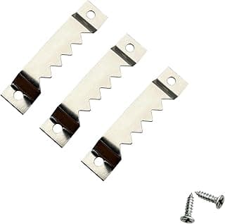 Pacote com 50 ganchos de aço grandes com dentes de serra prateados com parafusos